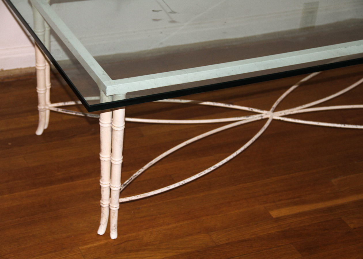 Vintage Glass Top Coffee Table