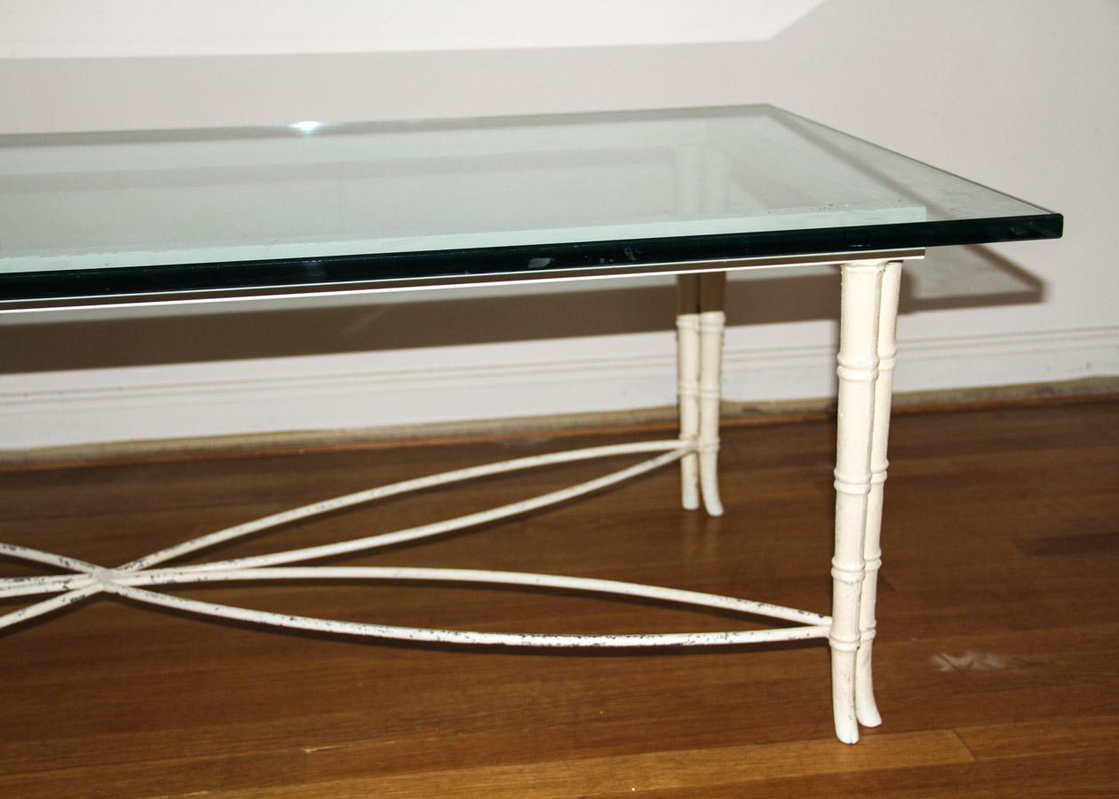 Vintage Glass Top Coffee Table