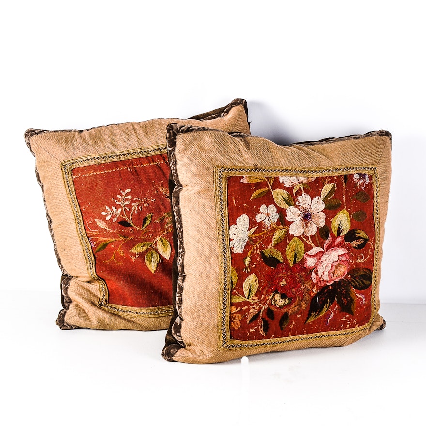 Pair of Vintage Down-Filled Pillows