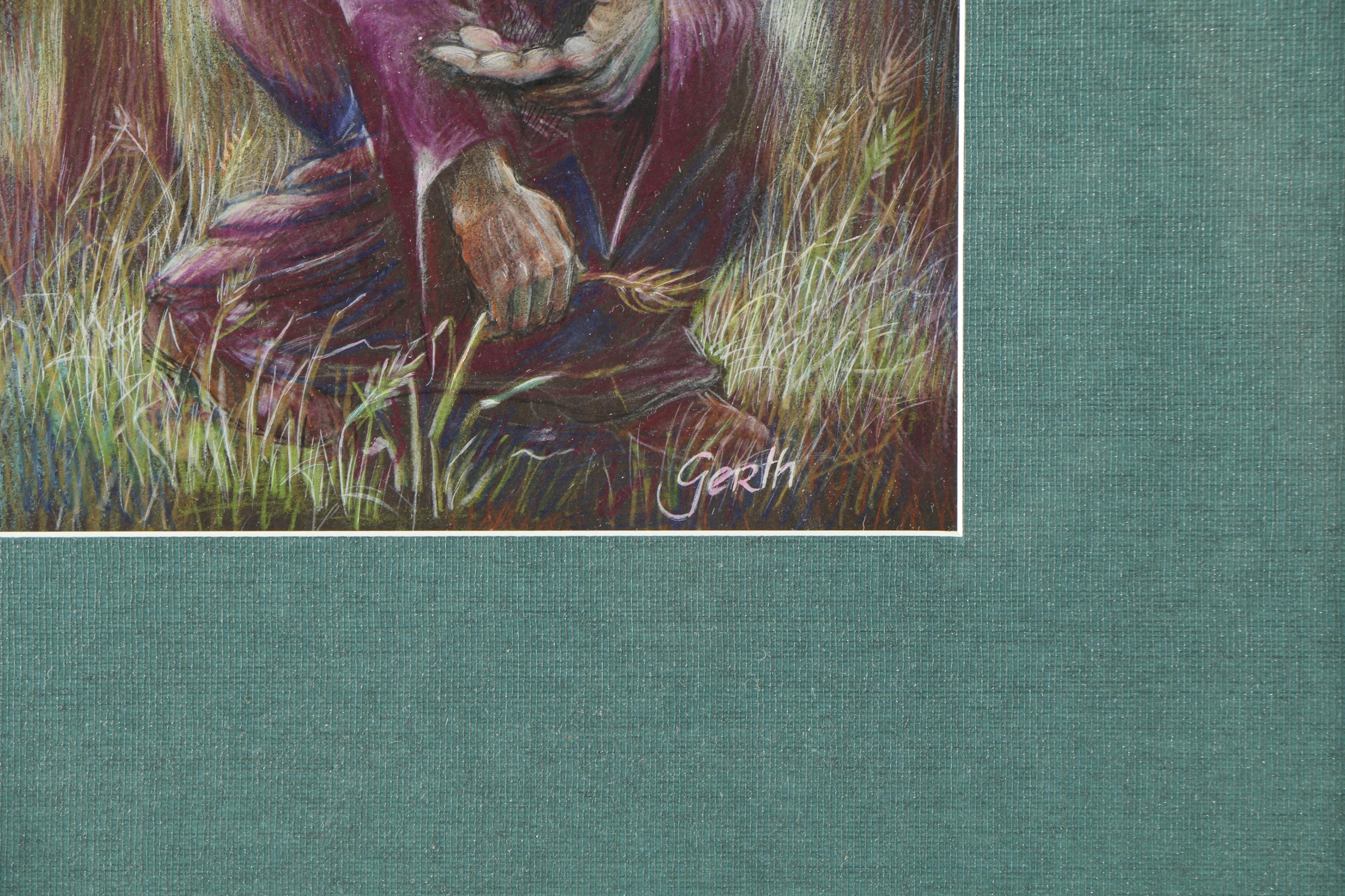 Gerth Conté Crayon Drawing on Paper