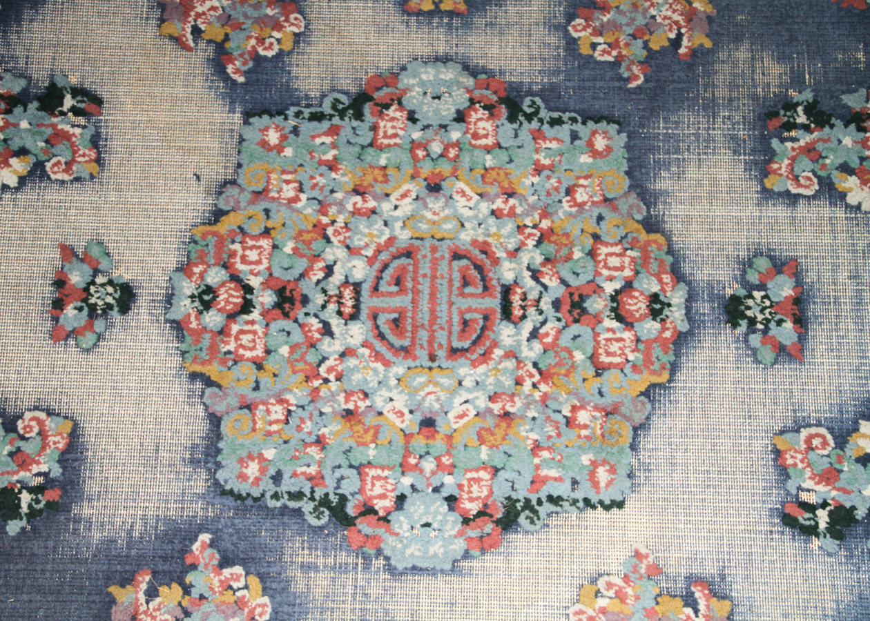 Vintage Machine Woven Chinese Area Rug