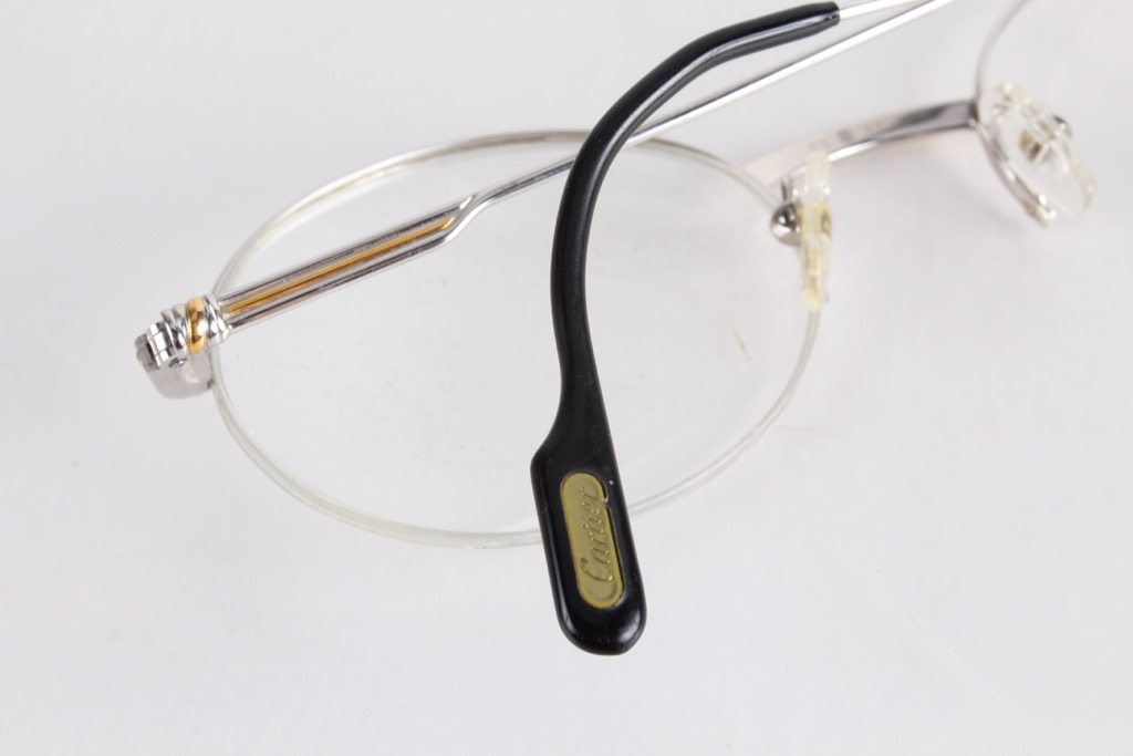 Cartier Vesta Half-Rim Platinum-Plated Eyeglasses