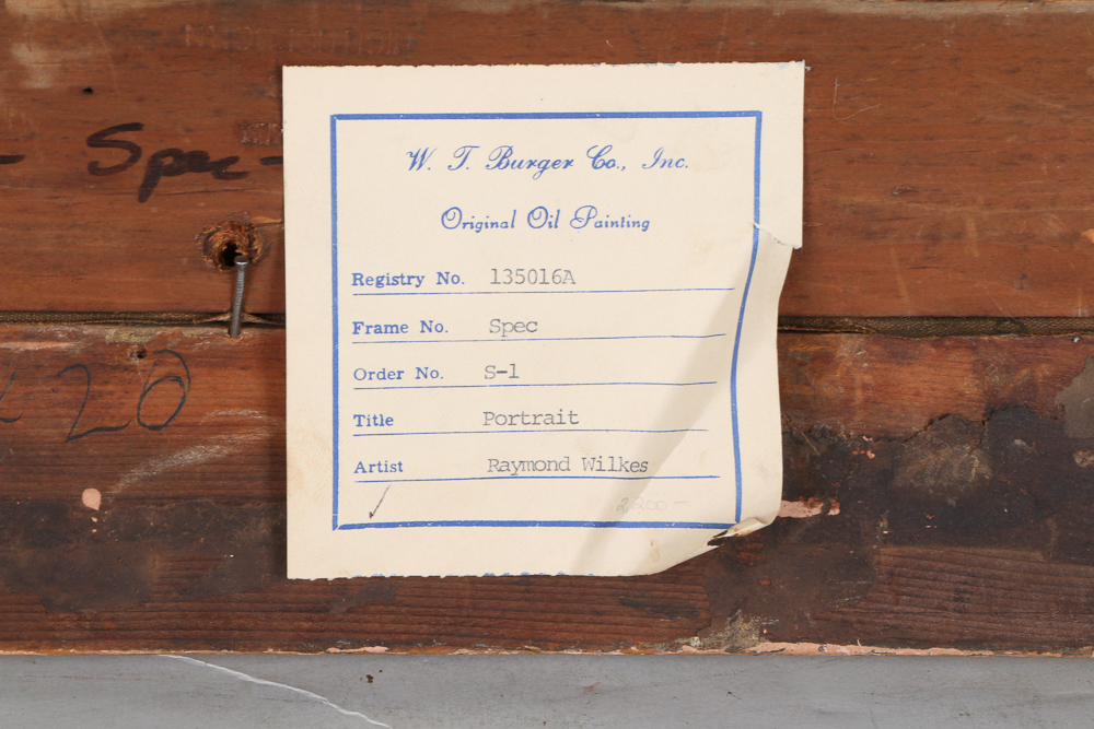 Mid 19th Century Raymond Wilks Attributed Oil on Canvas "Portrait of a Lady in a Interior"