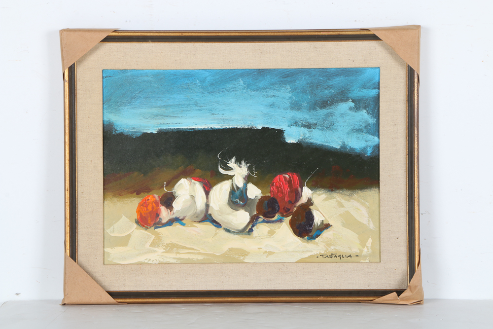 1973 Tartaglia Pioro Oil Painting on Canvas "Funghi"