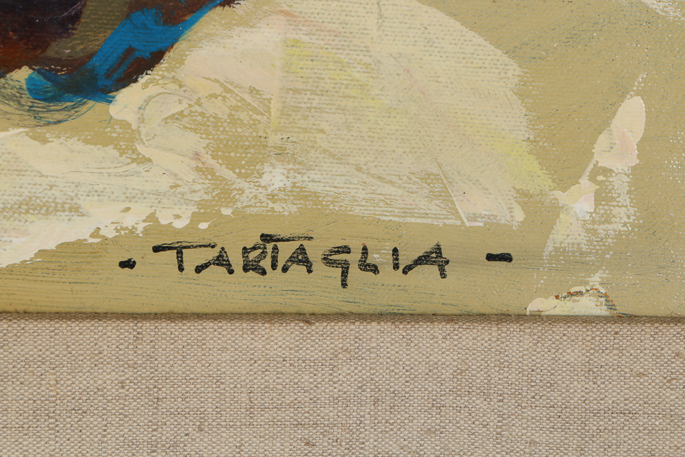 1973 Tartaglia Pioro Oil Painting on Canvas "Funghi"