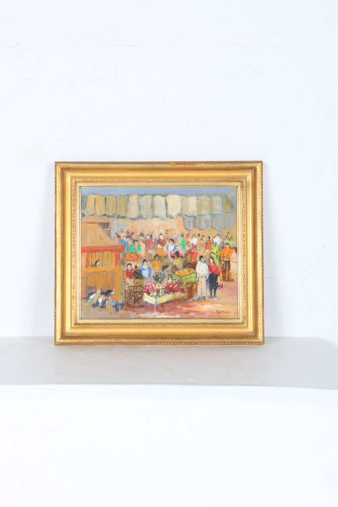 Ray David Oil Painting on Canvas "Market Place"