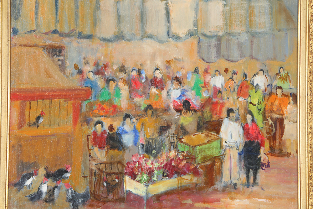 Ray David Oil Painting on Canvas "Market Place"