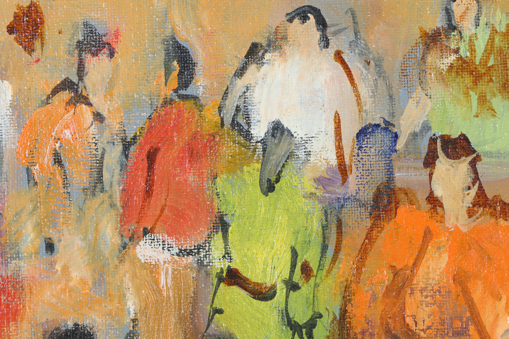 Ray David Oil Painting on Canvas "Market Place"