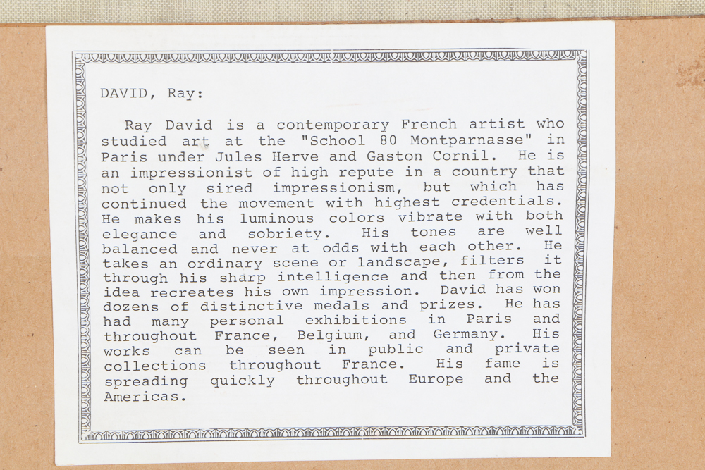 Ray David Oil Painting on Canvas "Market Place"