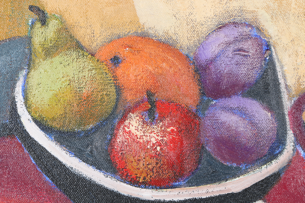 Ana Maria Deza Oil Painting on Canvas "Mandolin Still Life"