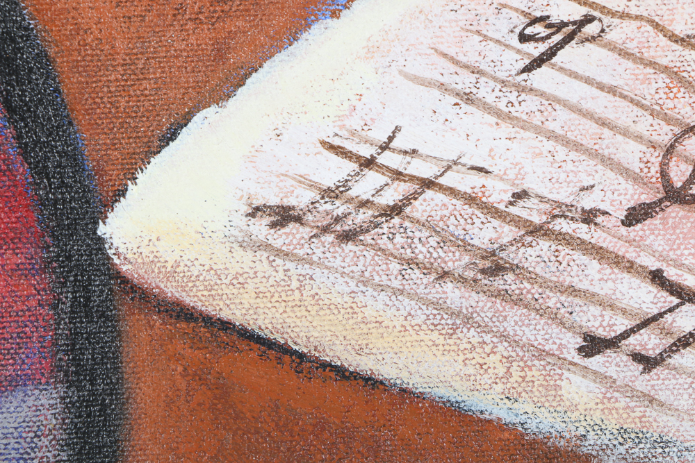 Ana Maria Deza Oil Painting on Canvas "Mandolin Still Life"