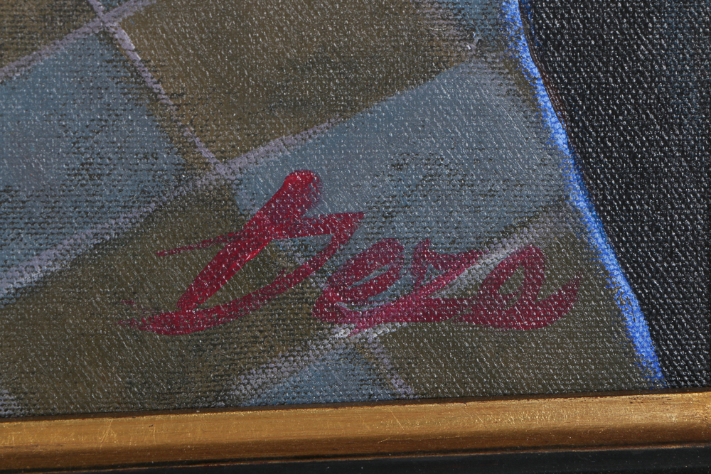 Ana Maria Deza Oil Painting on Canvas "Mandolin Still Life"