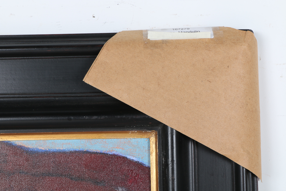 Ana Maria Deza Oil Painting on Canvas "Mandolin Still Life"