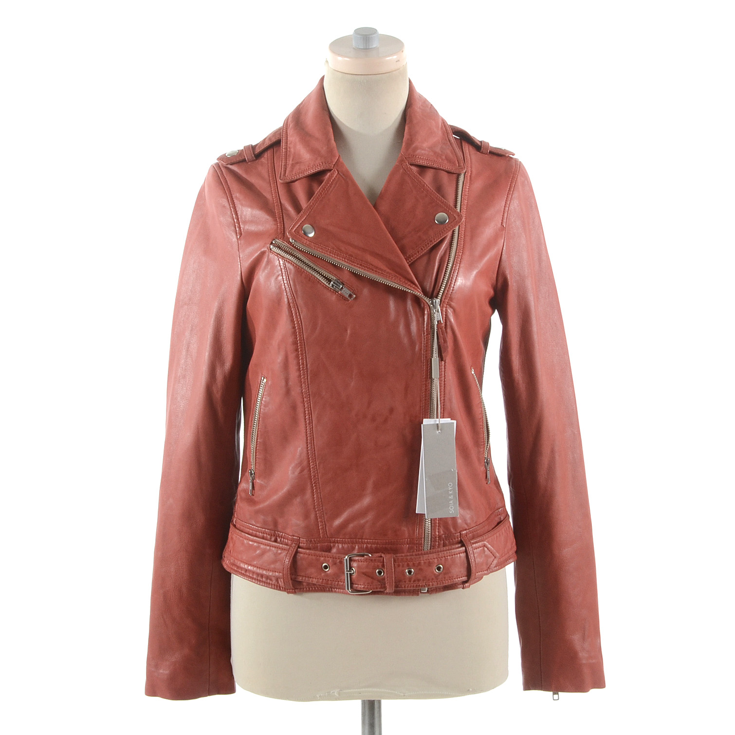 Soia & Kyo Women's Lambskin Motorcycle Jacket