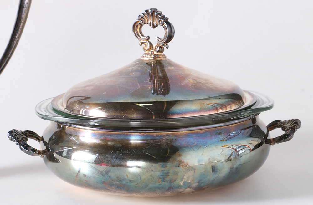 Wallace Bros Neoclassical Silver Plate Pitcher and F.B Rogers Tureen