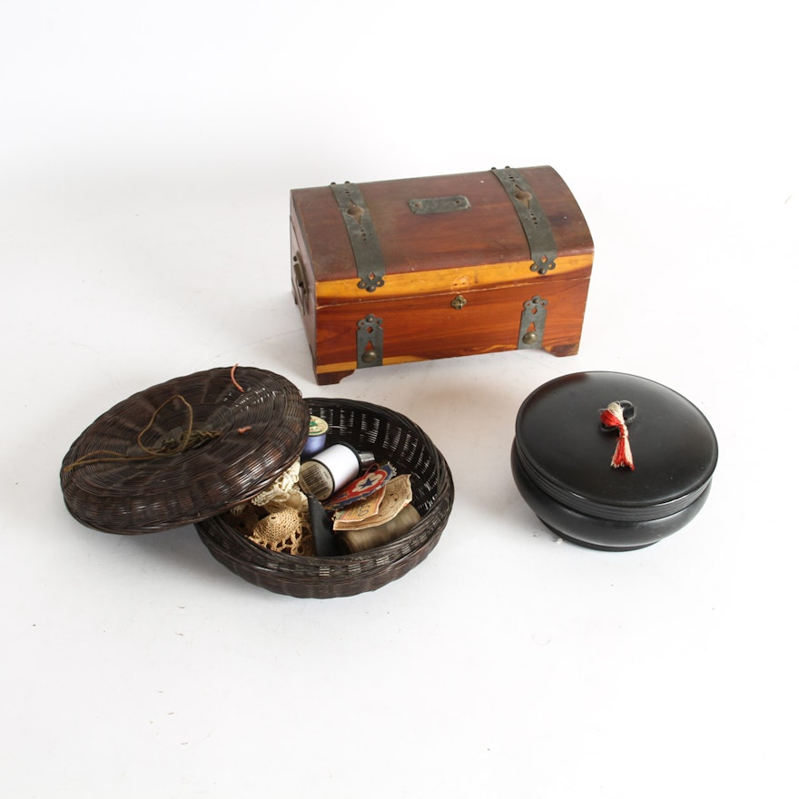 Collection of Vintage Sewing Boxes