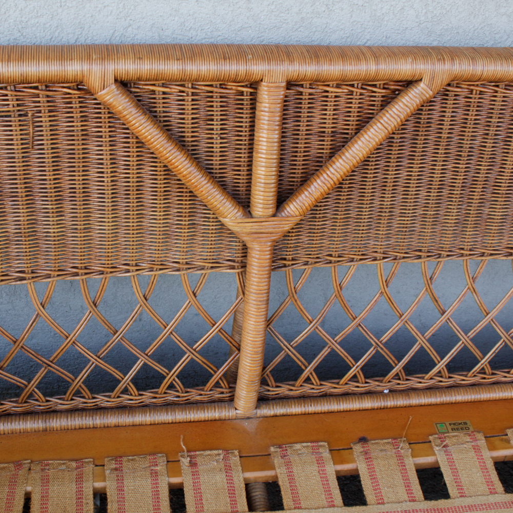 Vintage Wicker Patio Sofa by Ficks Reed