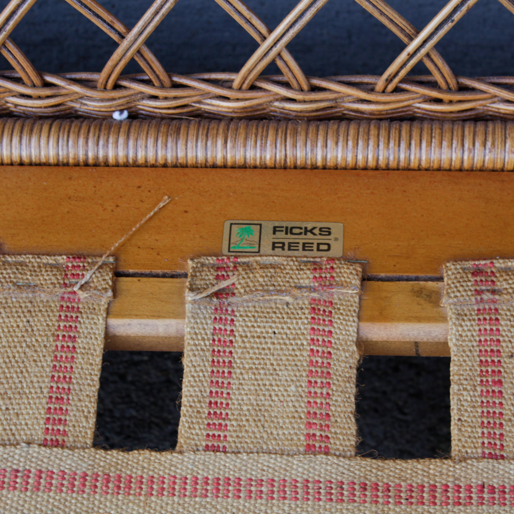 Vintage Wicker Patio Sofa by Ficks Reed