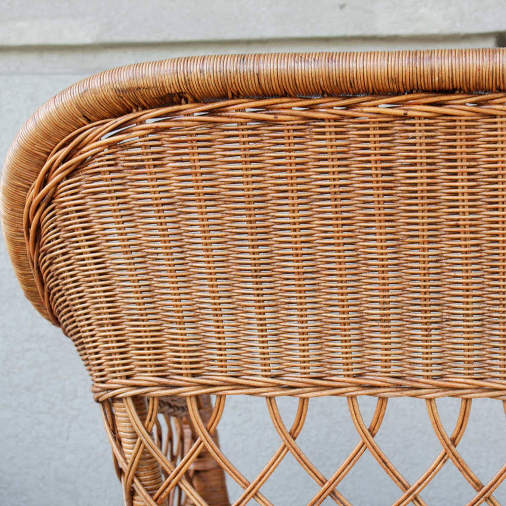 Vintage Wicker Patio Sofa by Ficks Reed