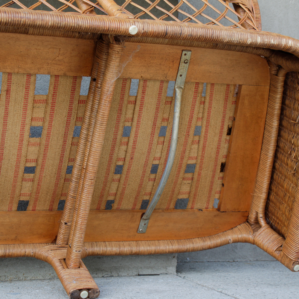 Vintage Wicker Patio Sofa by Ficks Reed