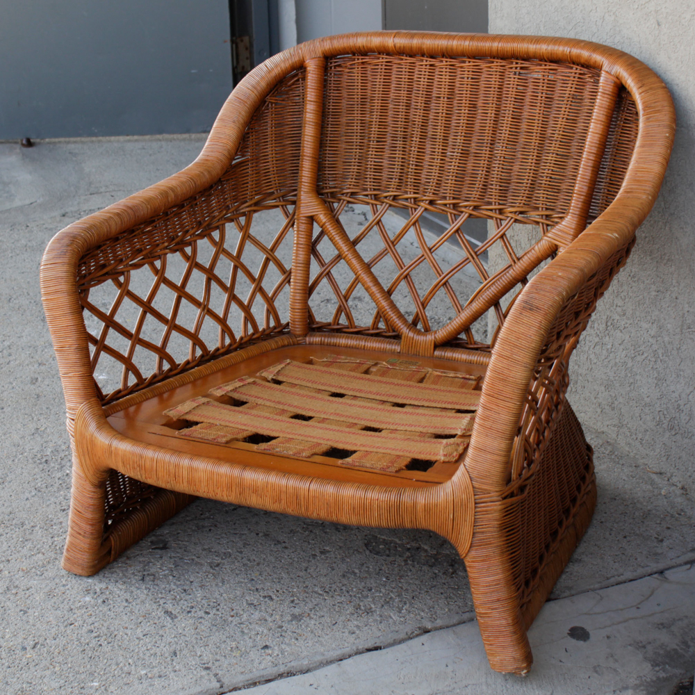 Vintage Wicker Patio Armchair by Ficks Reed