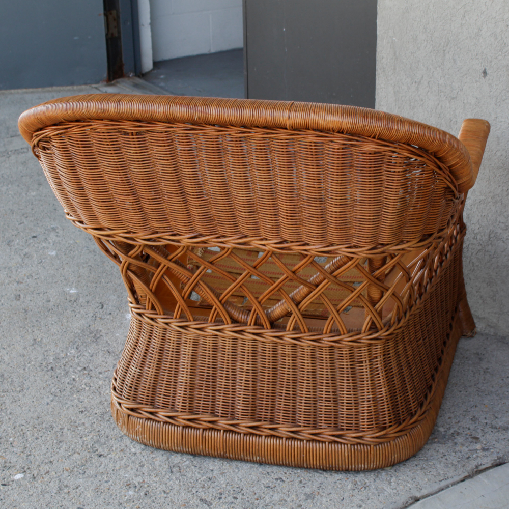 Vintage Wicker Patio Armchair by Ficks Reed