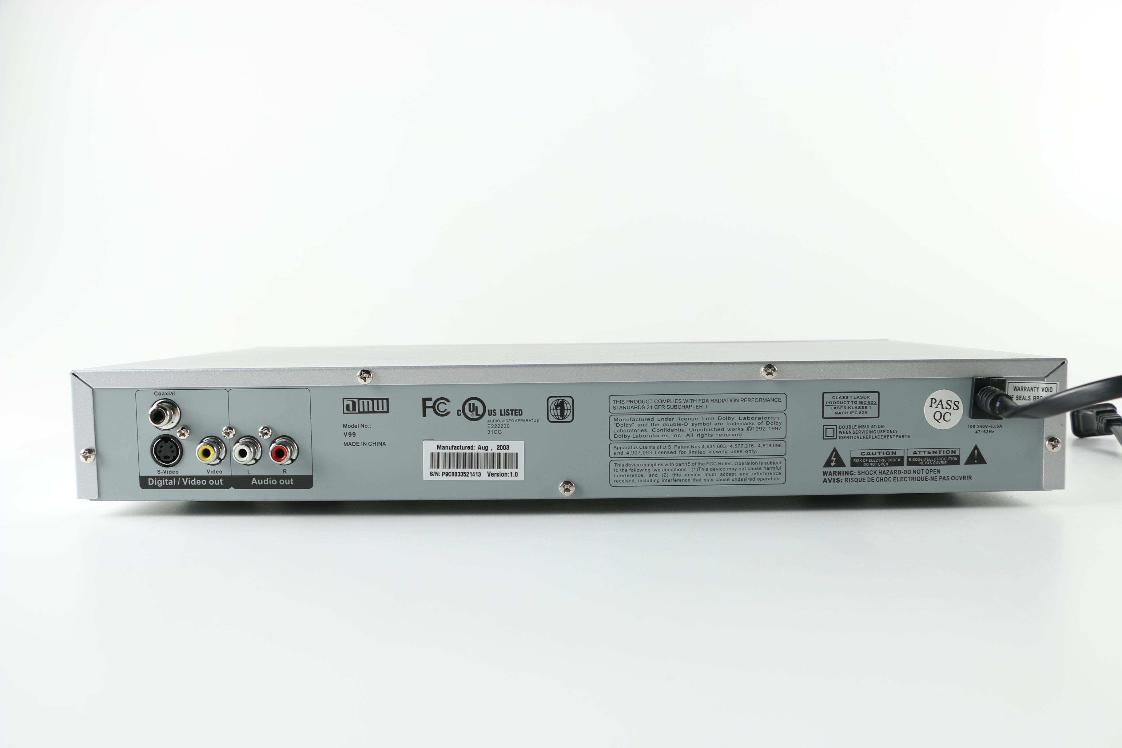 AMW DVD Player and Remote Control