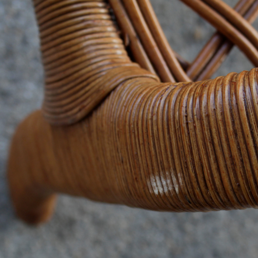 Vintage Wicker and Glass Coffee and Side Table by Ficks Reed