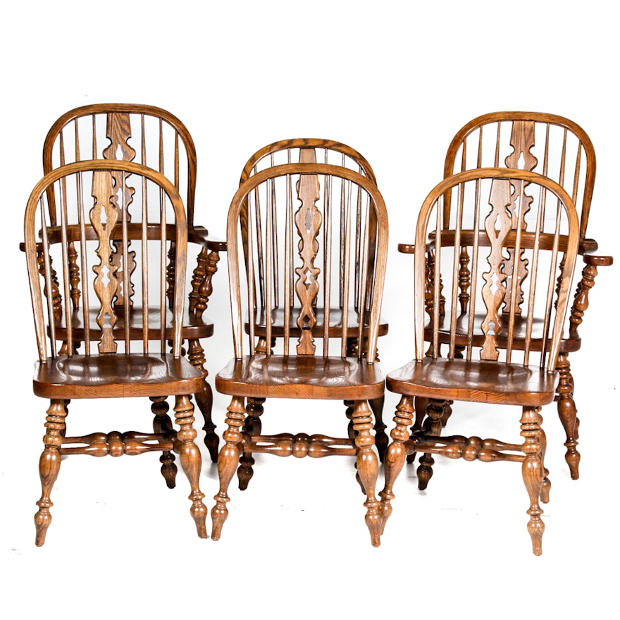 Ethan Allen Royal Charter Oak Windsor Chair Set