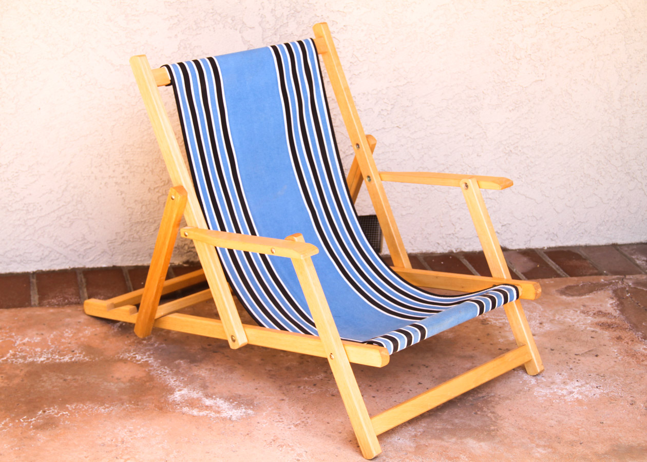 Pair of Vintage Wooden Beach Chairs