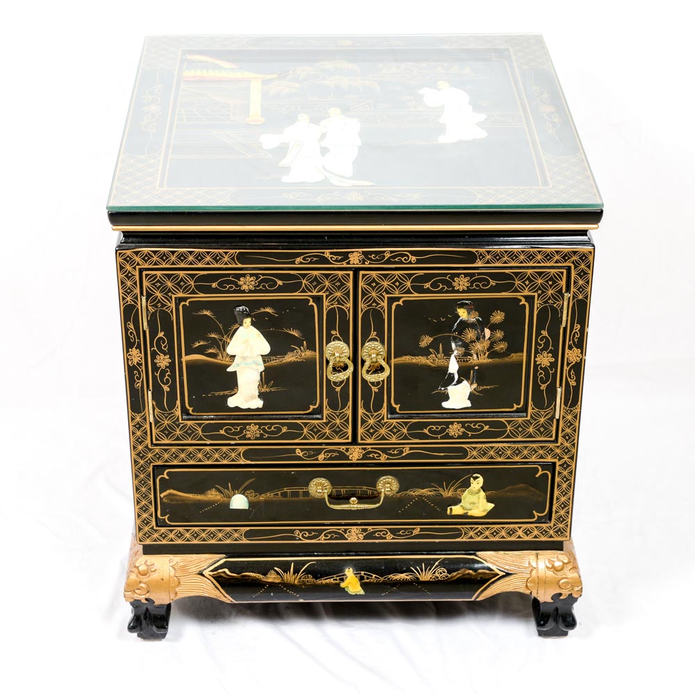 Chinoiserie Table with Shell Inlay