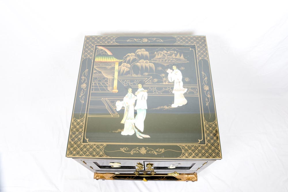 Chinoiserie Table with Shell Inlay