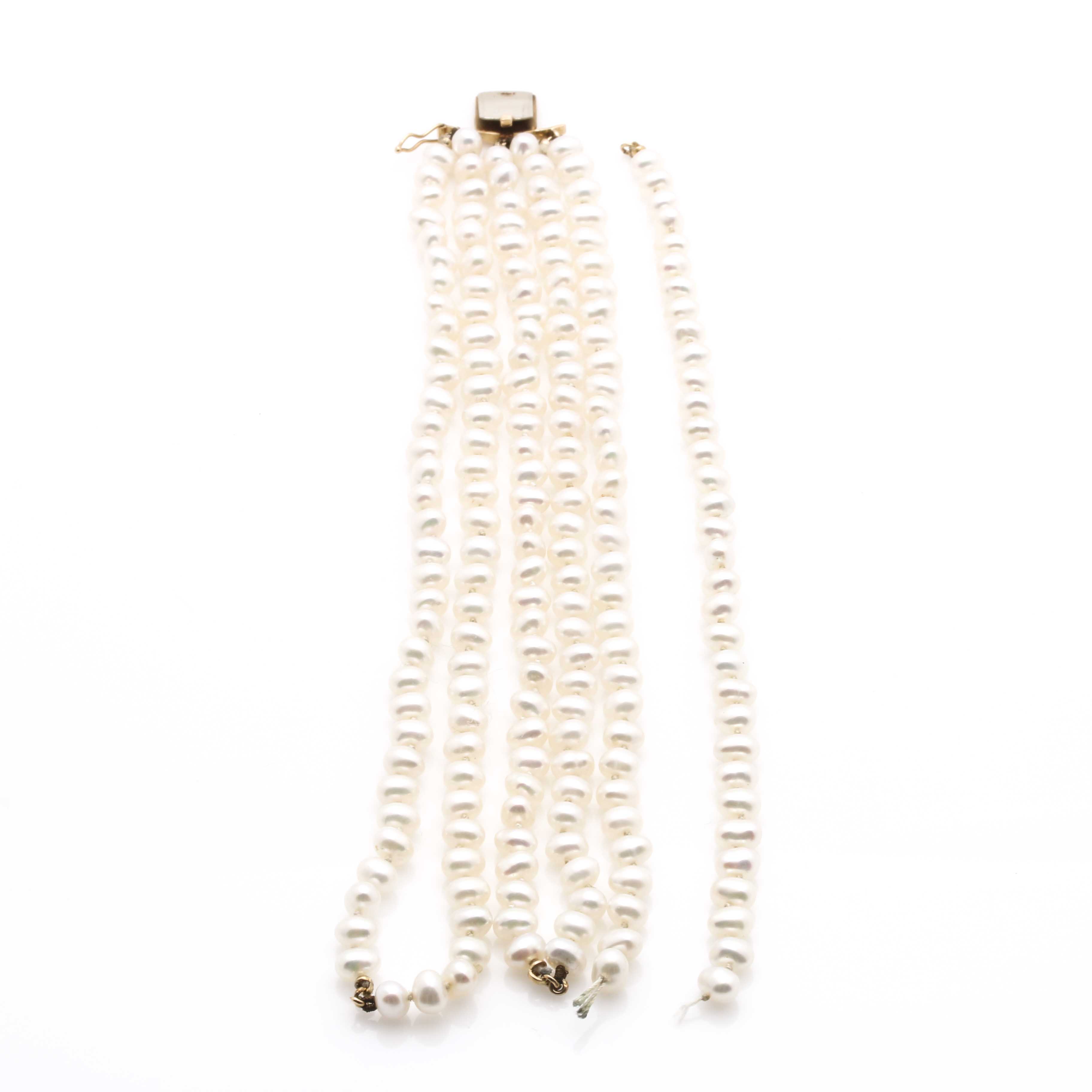 14K Yellow Gold and Pearl Scrap