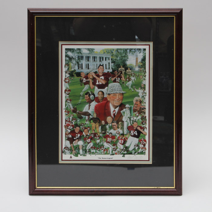 Paul Miller Framed Offset Lithograph "The 'Bama Legend"