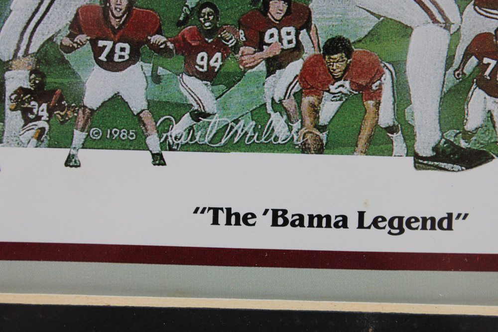 Paul Miller Framed Offset Lithograph "The 'Bama Legend"