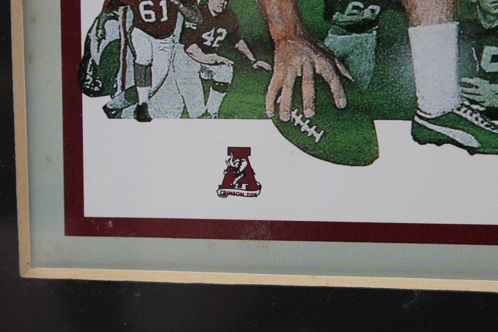 Paul Miller Framed Offset Lithograph "The 'Bama Legend"