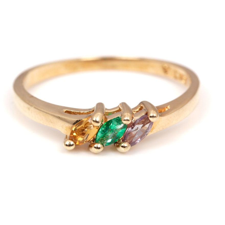 10K Yellow Gold Gemstone Ring