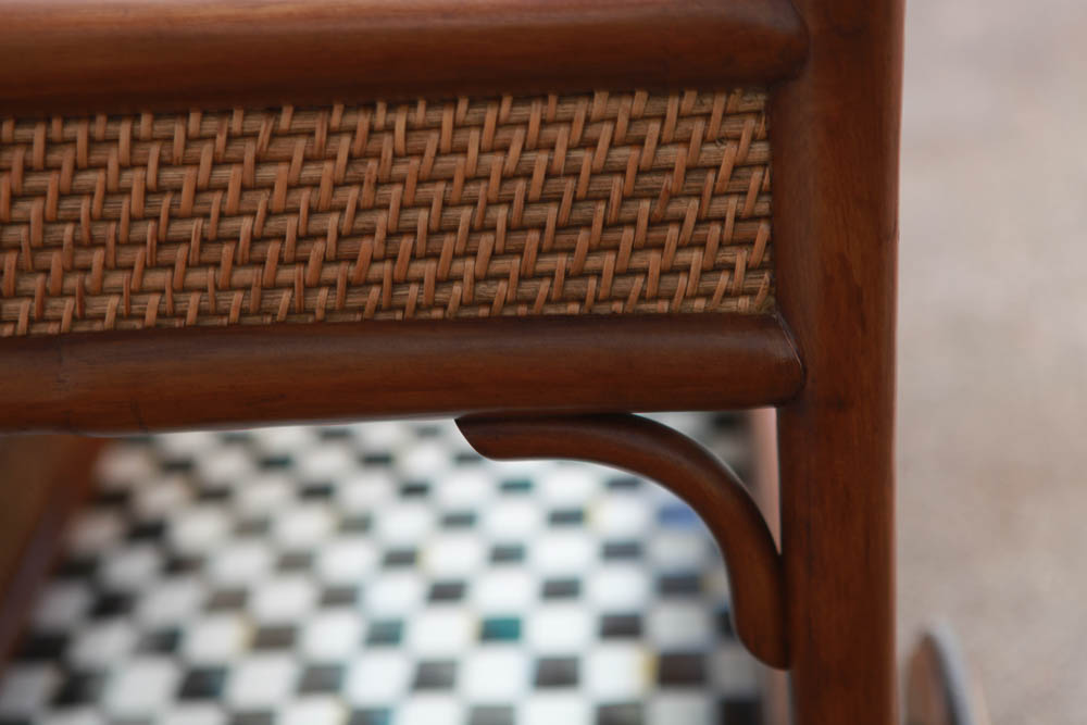 MacKenzie-Childs "Campaign" Rattan Bar Cart