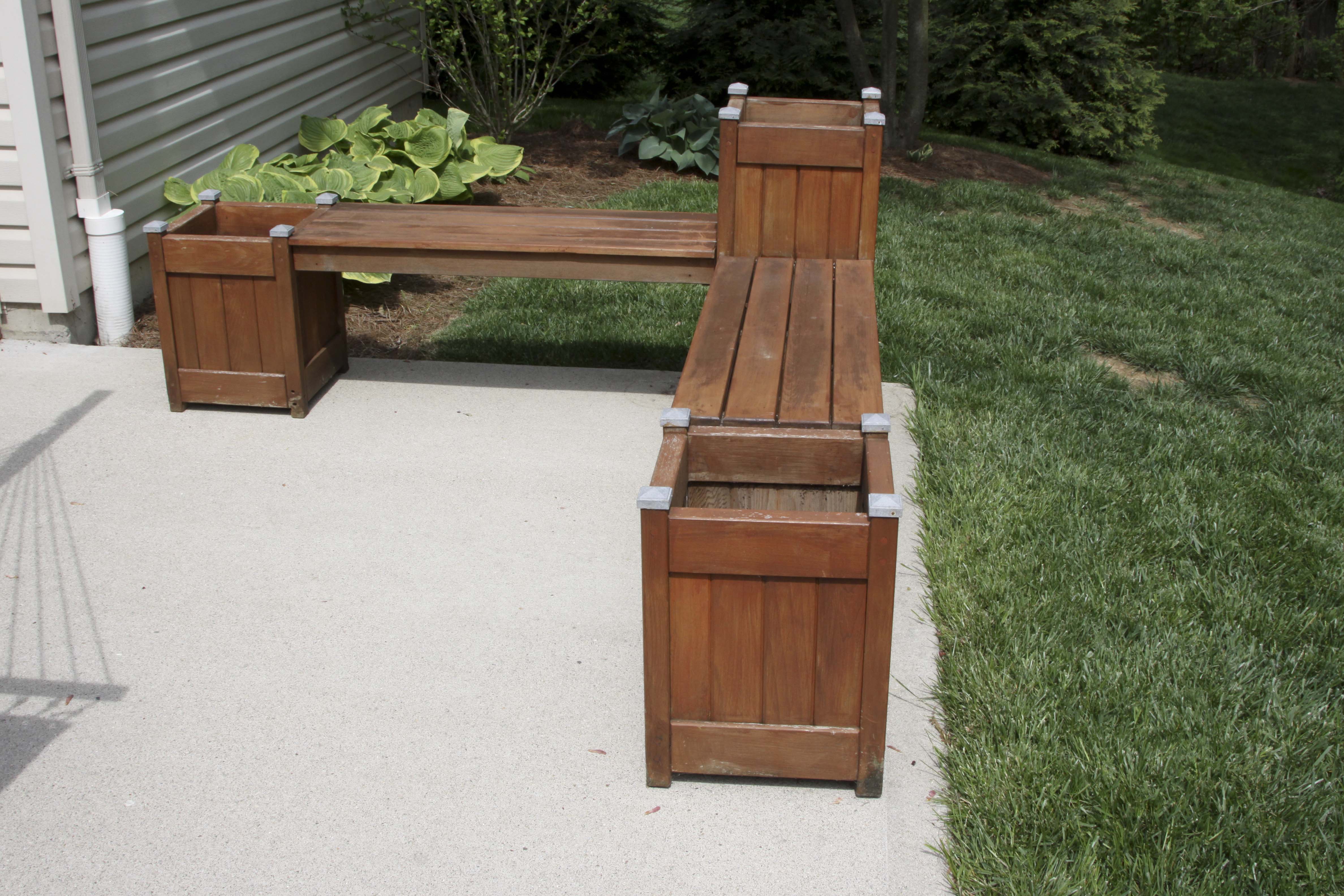 Wooden Planter Bench
