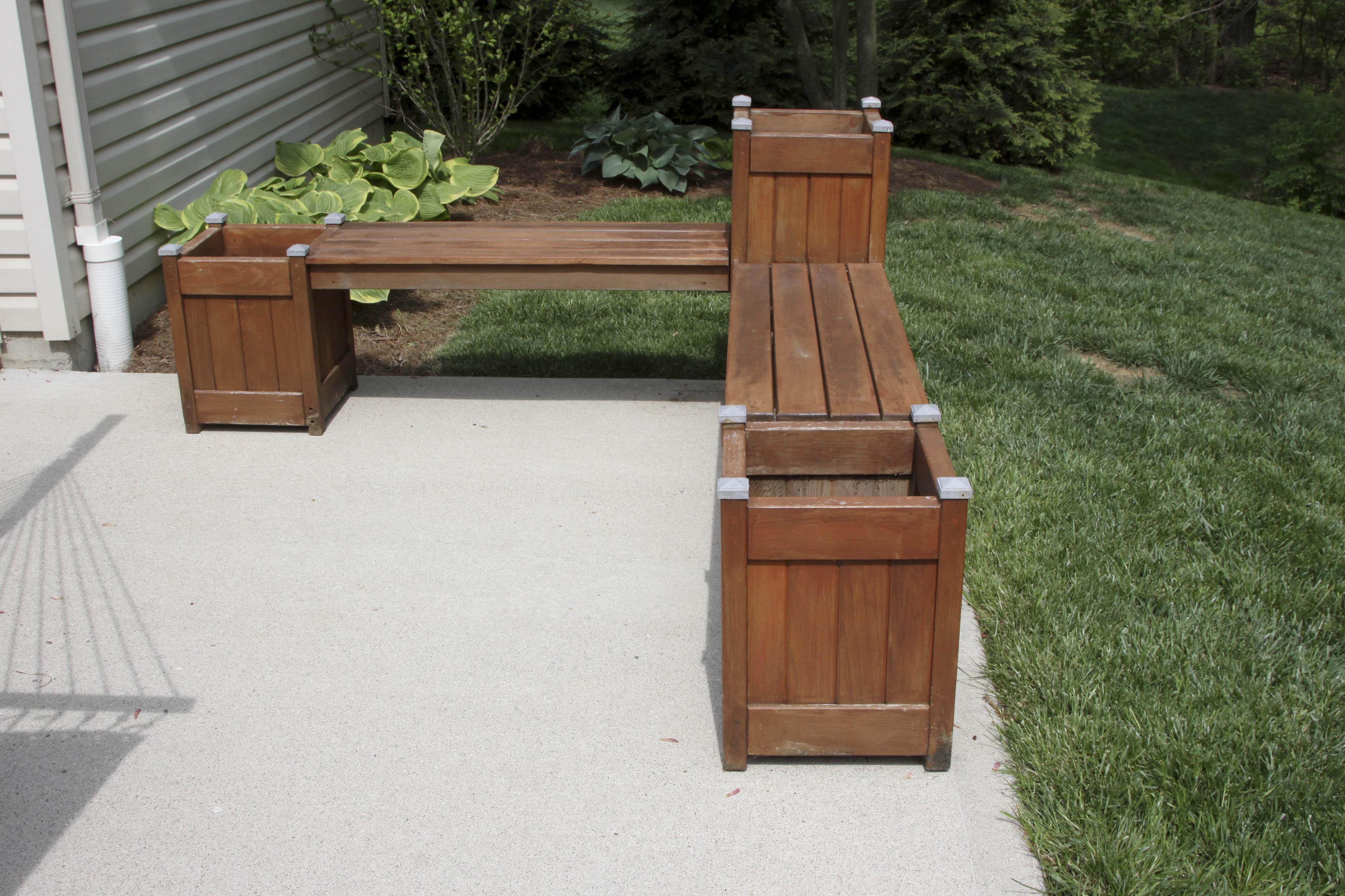 Wooden Planter Bench