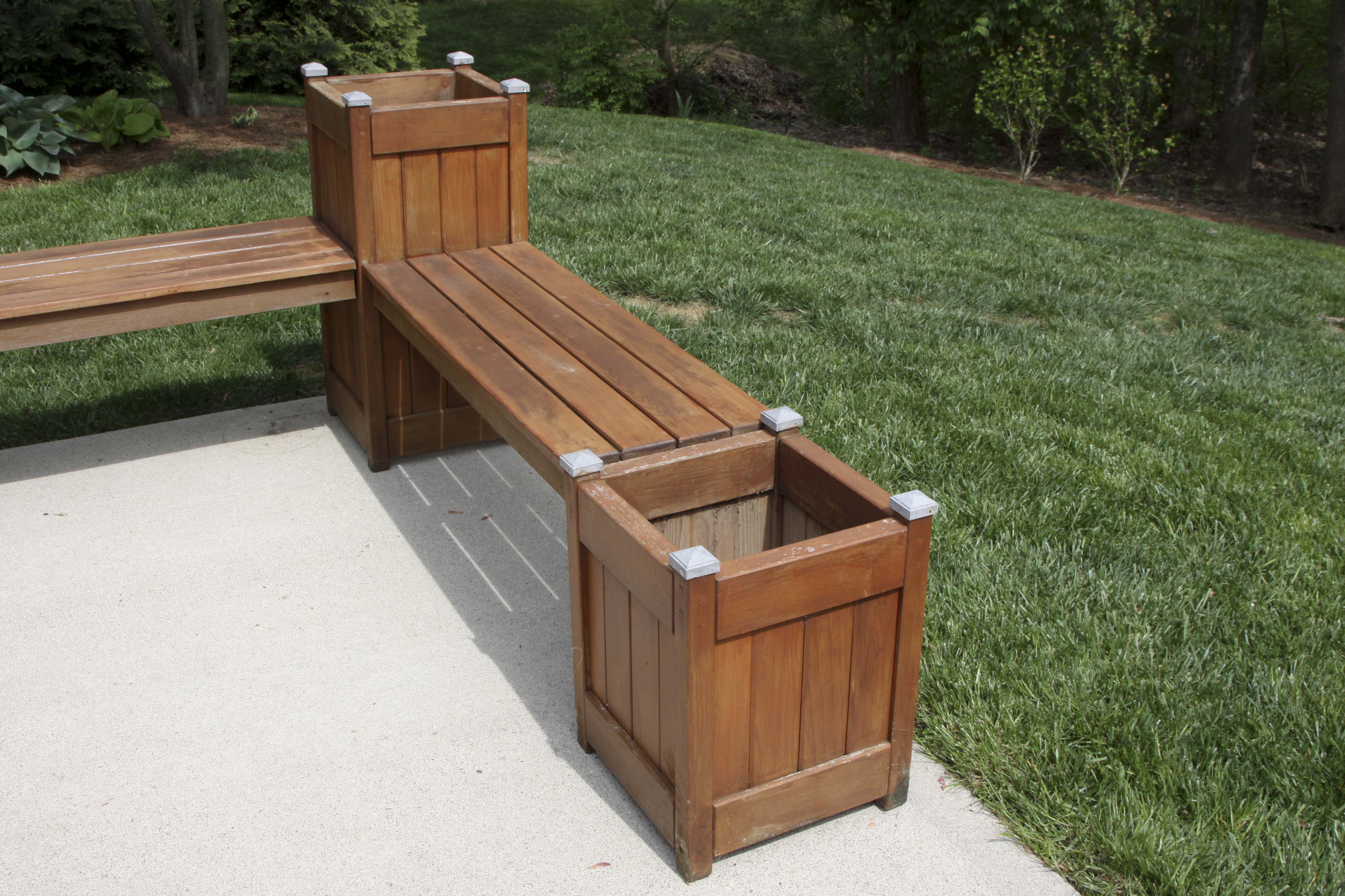 Wooden Planter Bench