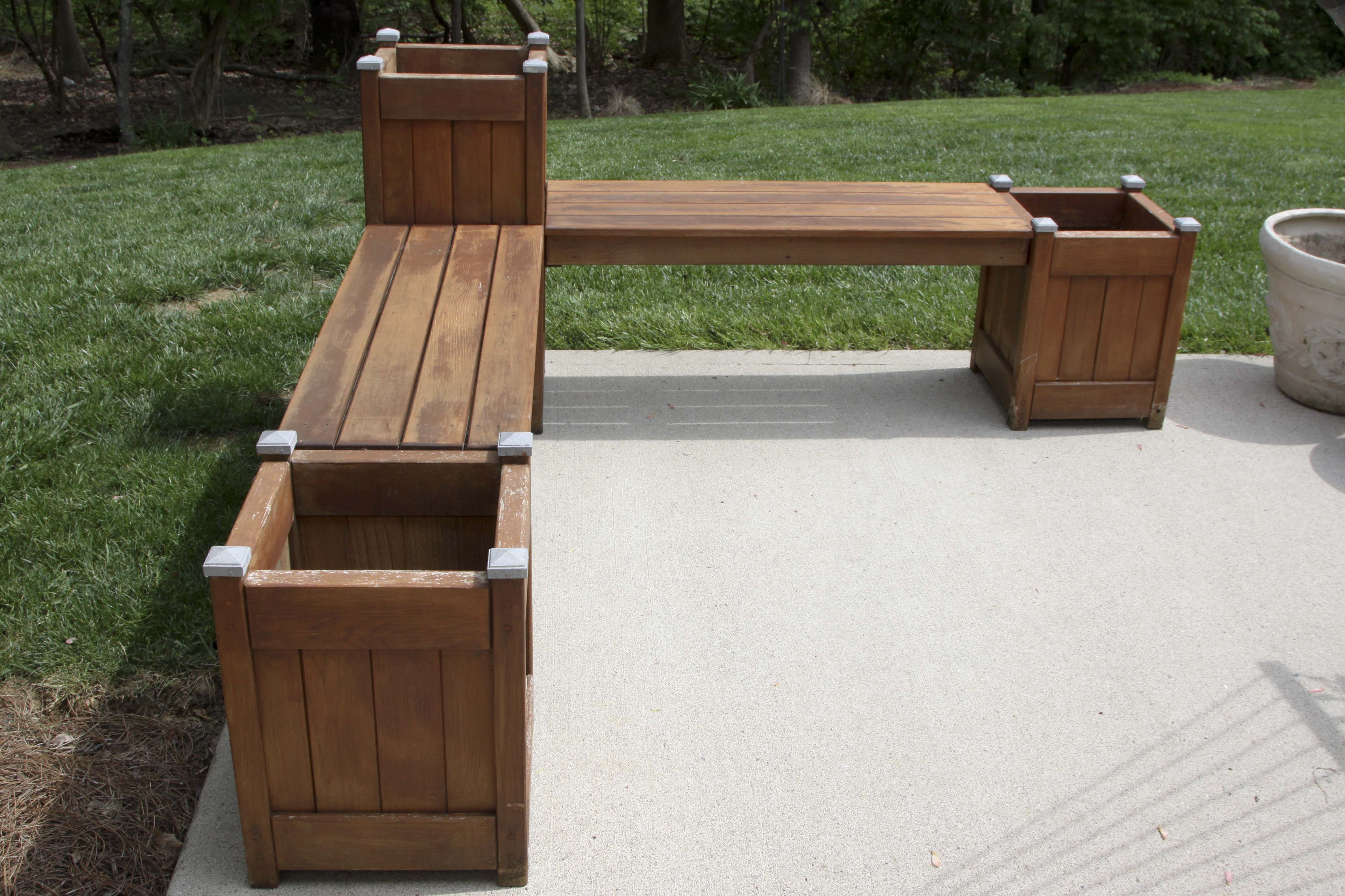 Wooden Planter Bench