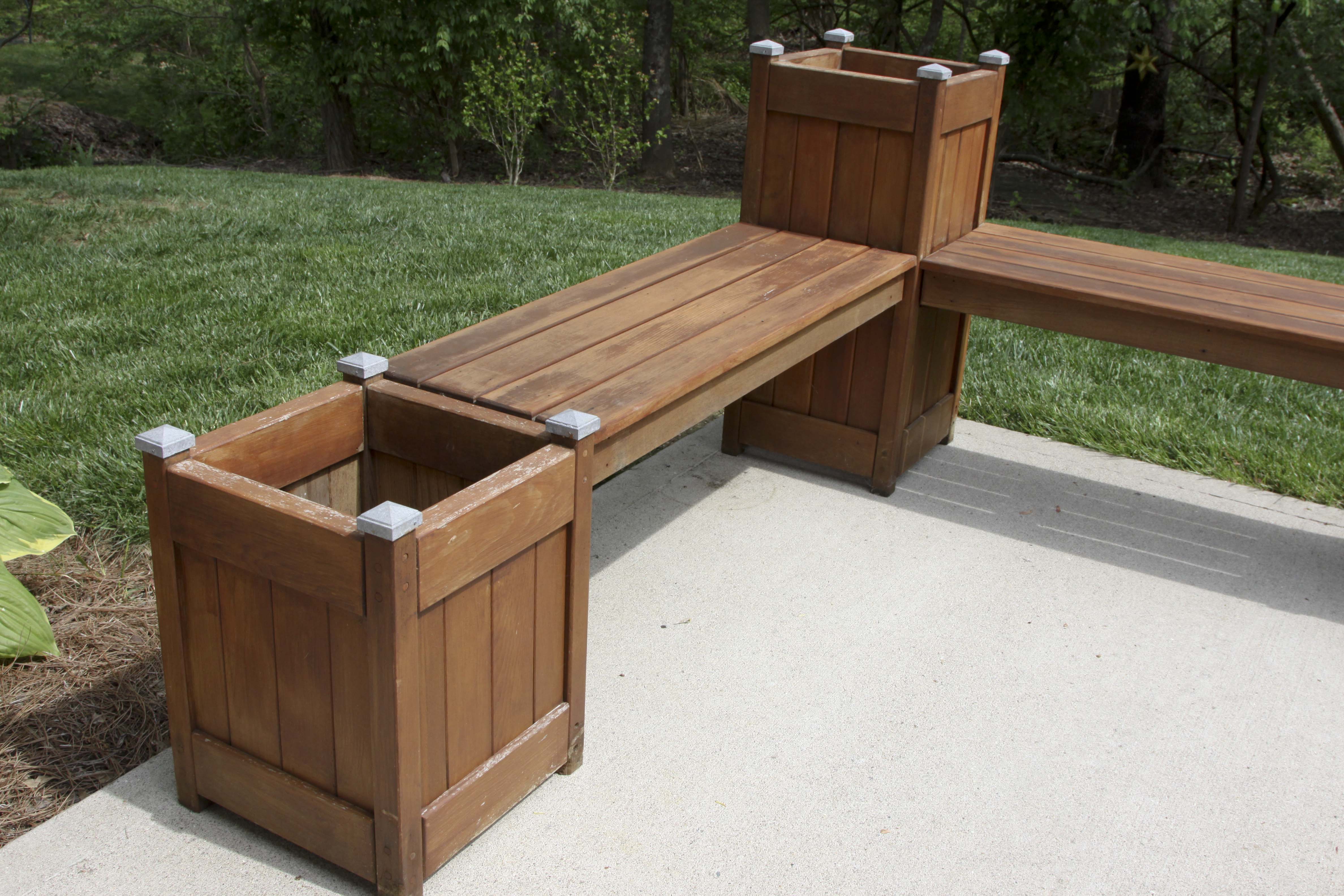 Wooden Planter Bench