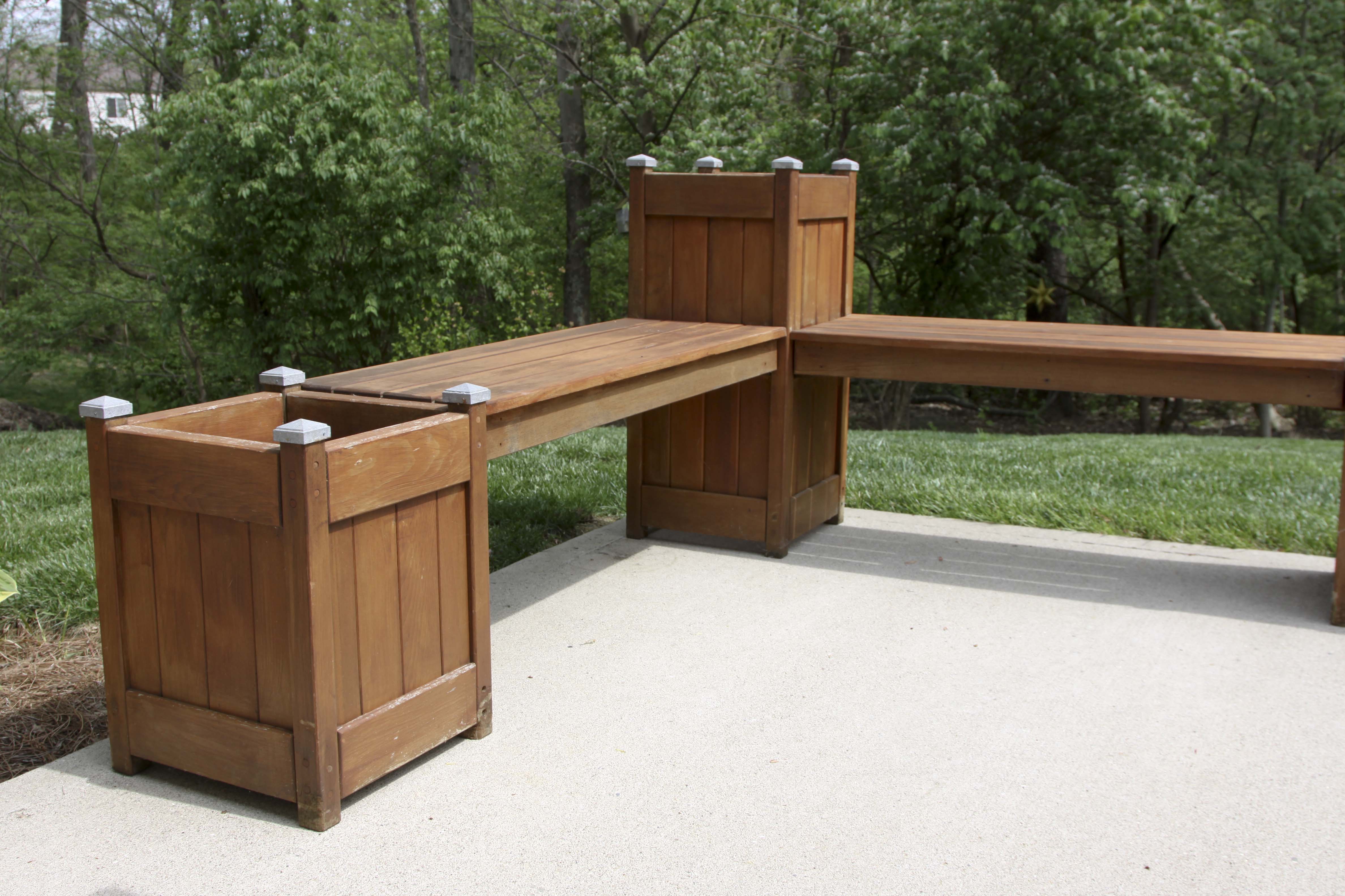 Wooden Planter Bench