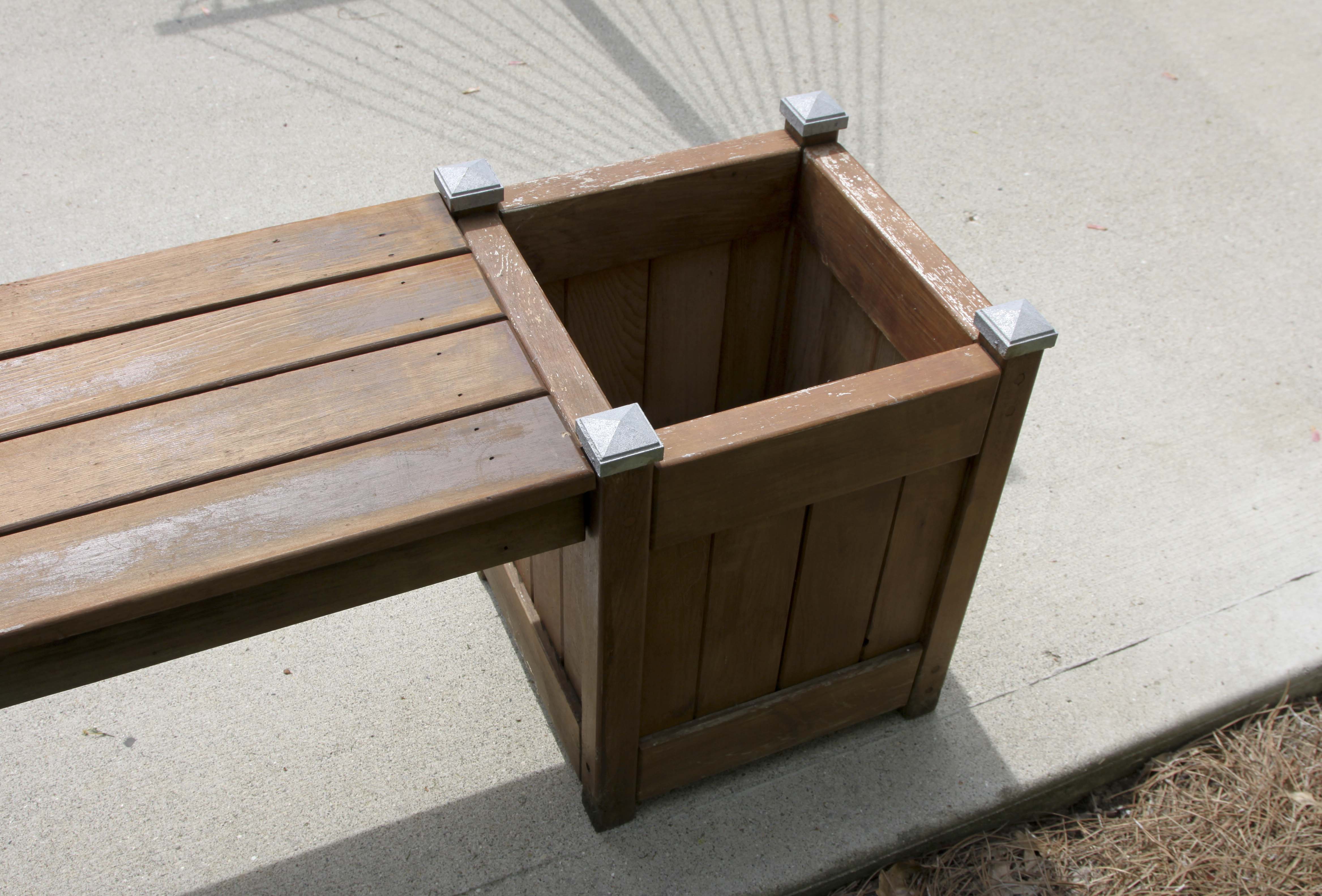 Wooden Planter Bench