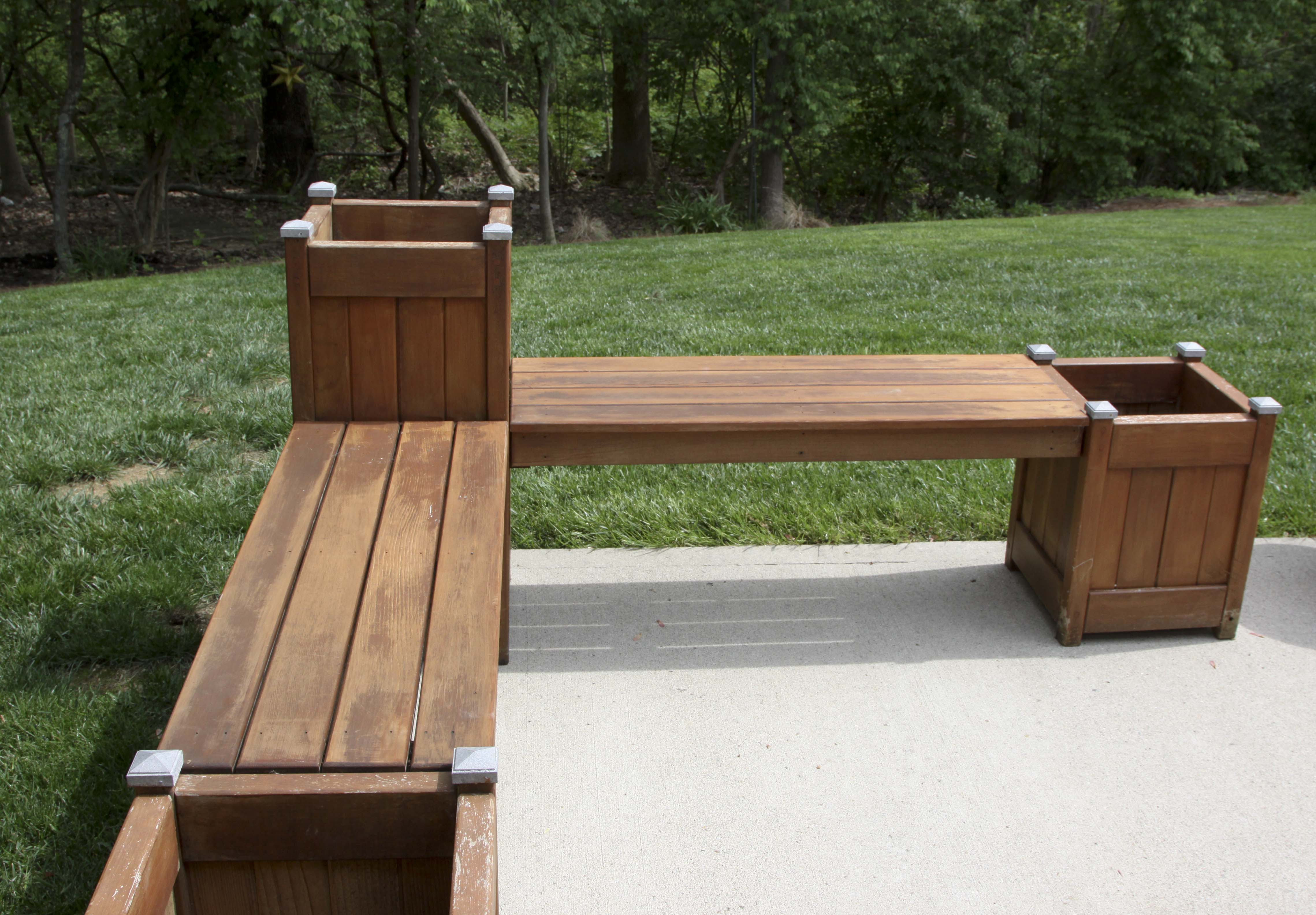 Wooden Planter Bench