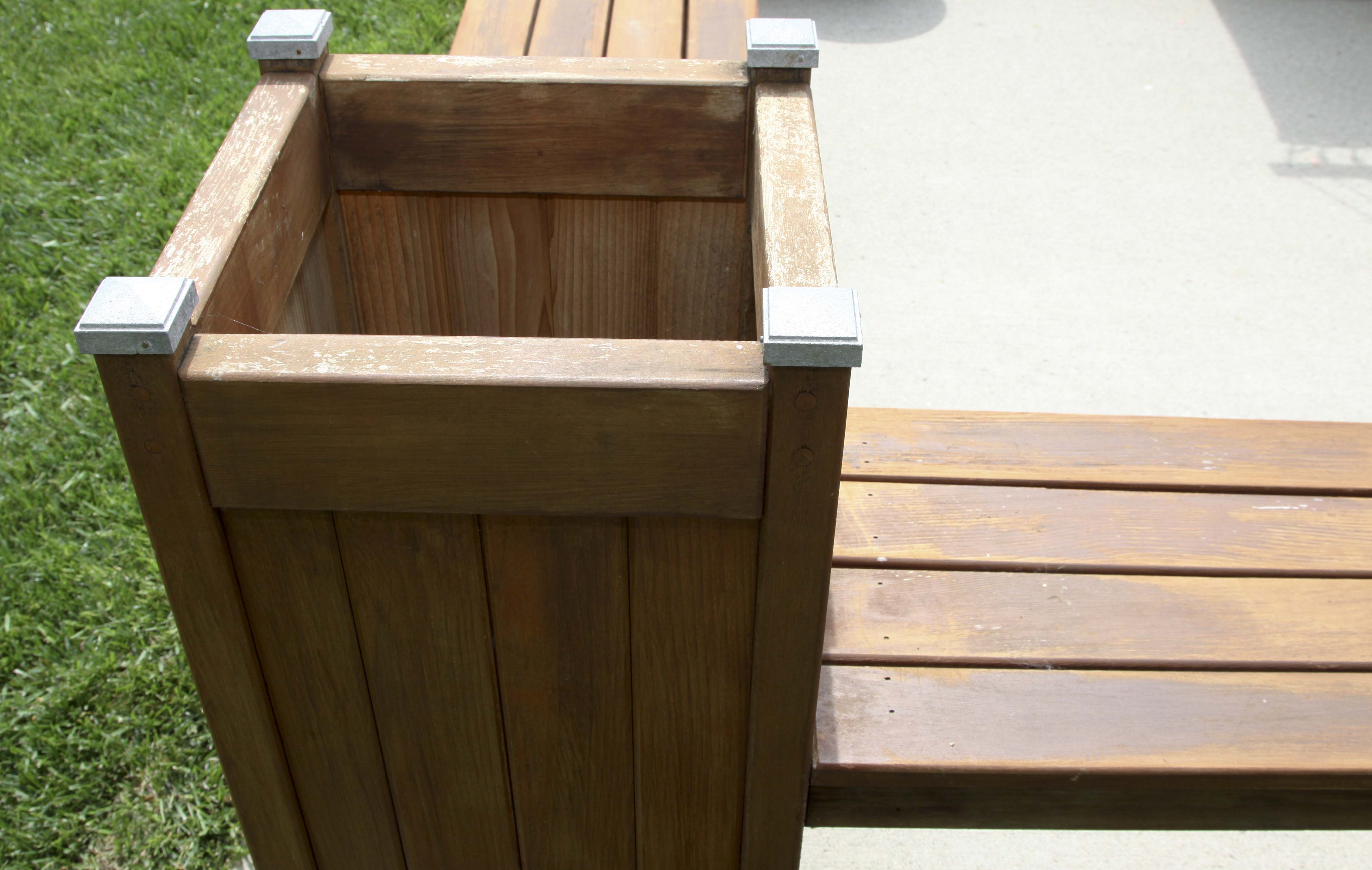 Wooden Planter Bench