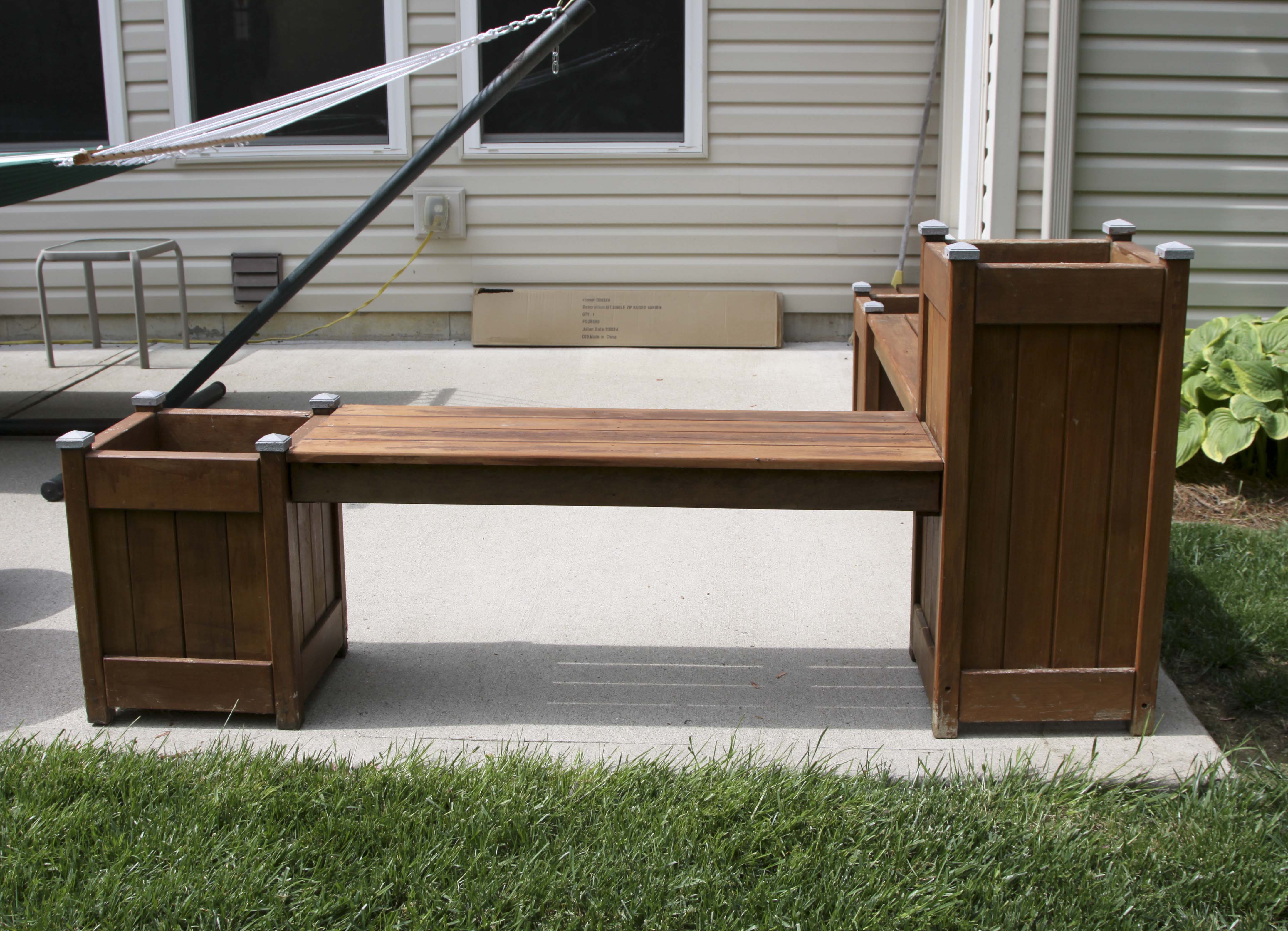 Wooden Planter Bench