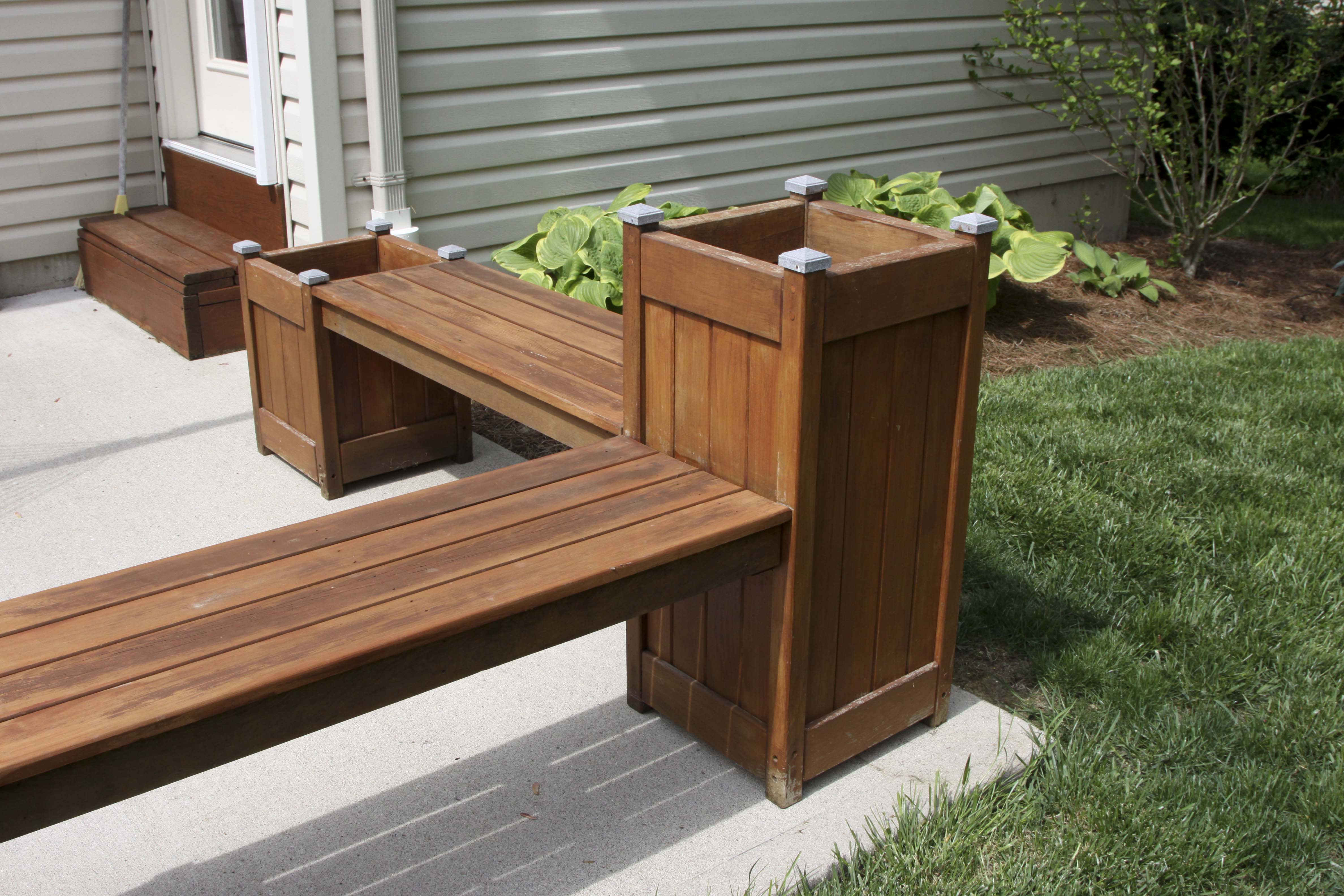 Wooden Planter Bench