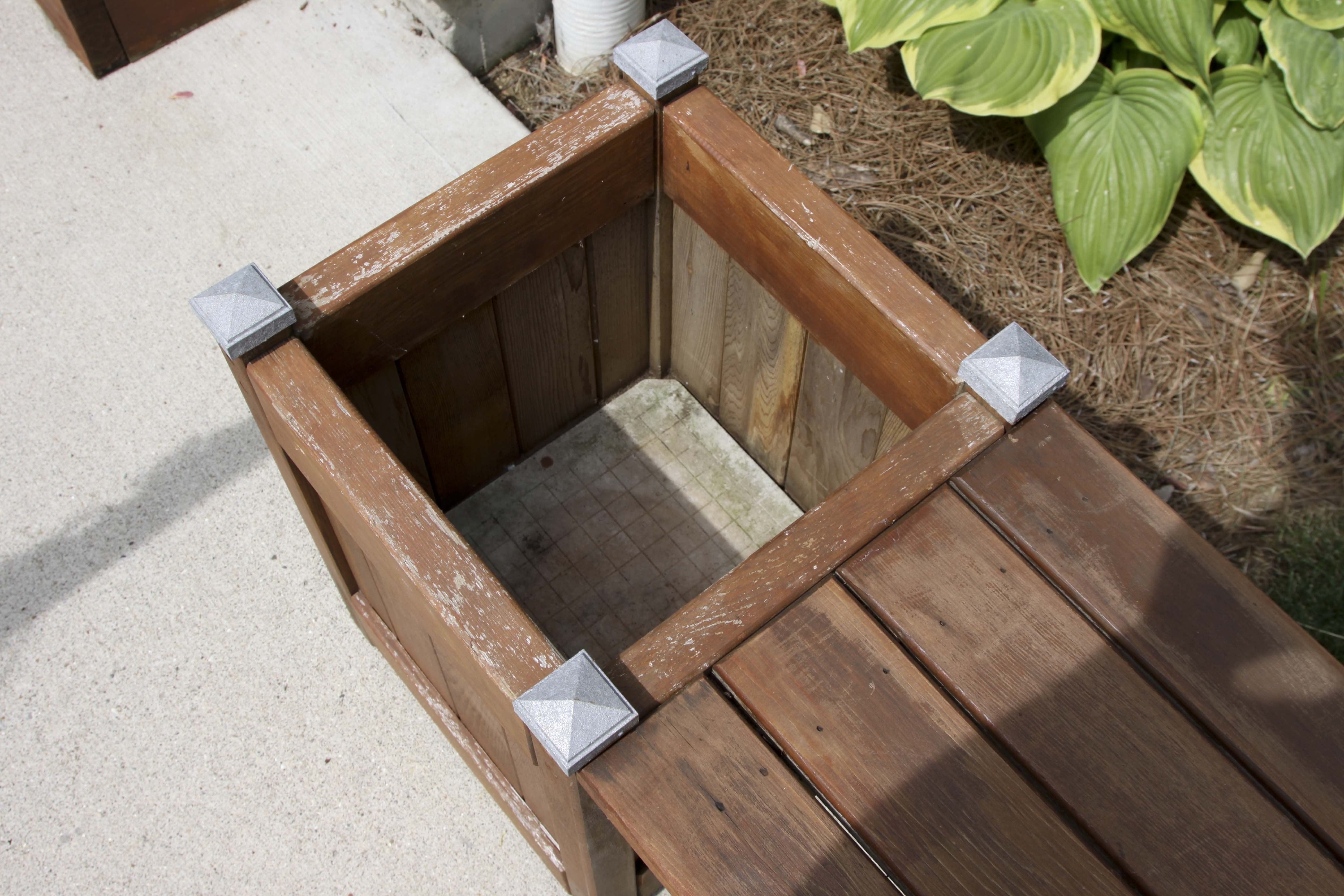Wooden Planter Bench
